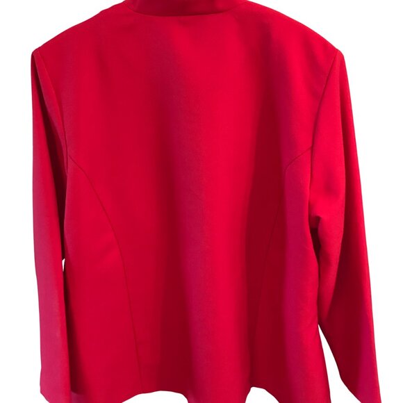 Pride & Joy 70s Geometric Blazer: Vintage Red Jacket Gold Dots, Plus Size 22W - Picture 2 of 9